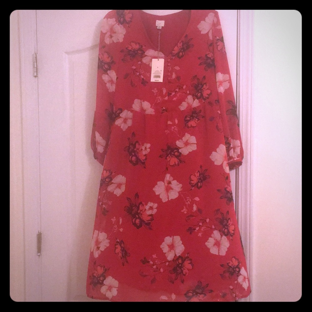 Red floral dress! NEVER WORN, STILL WIH TAGS!